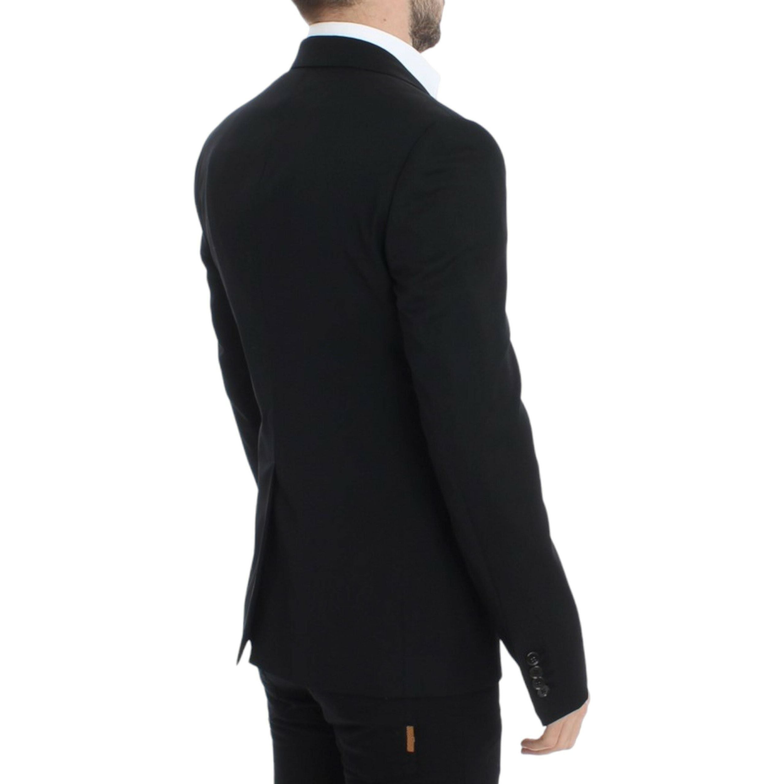 Dolce & Gabbana Black Wool Elegant Slim Fit Blazer