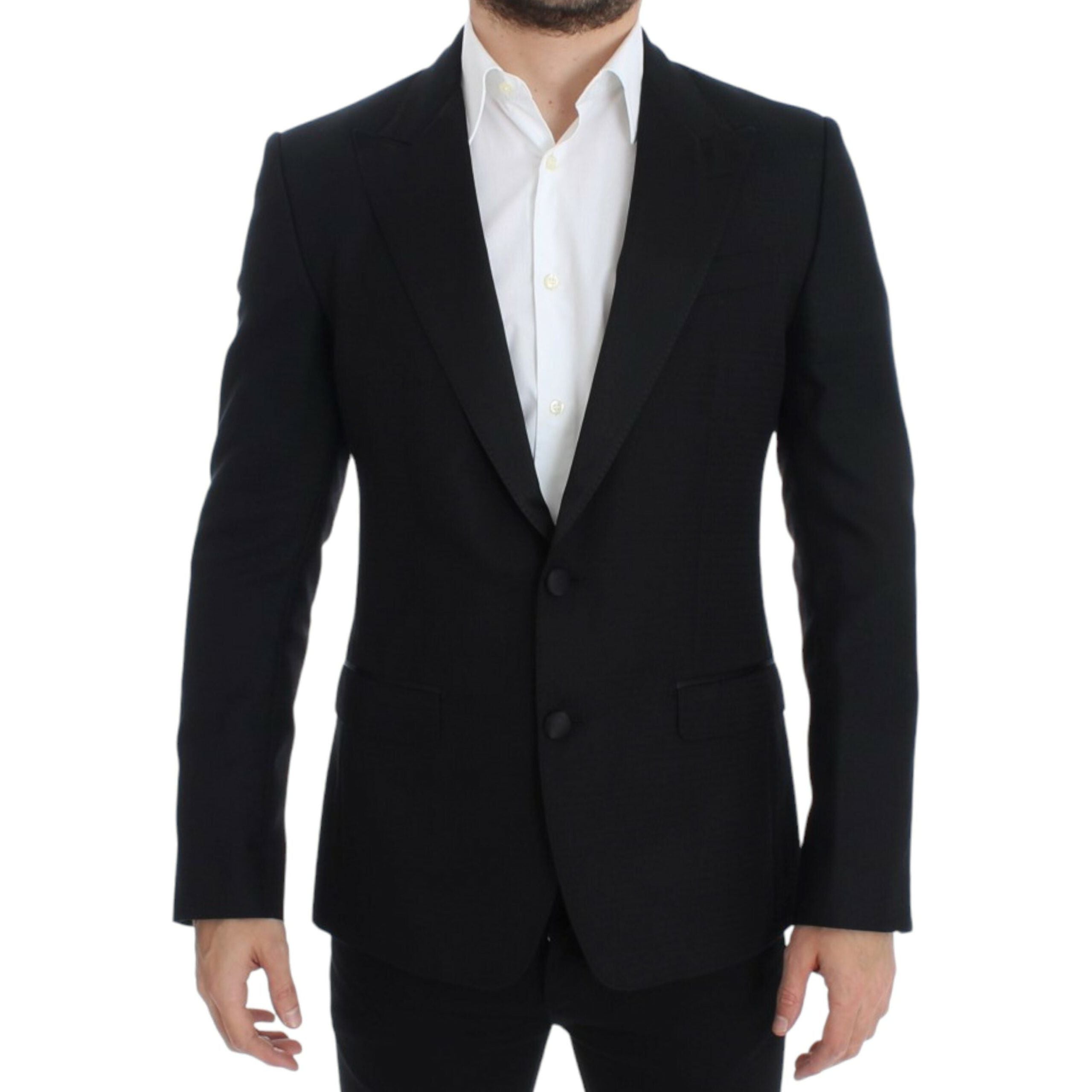 Dolce & Gabbana Black Silk Blend Sicilia Blazer