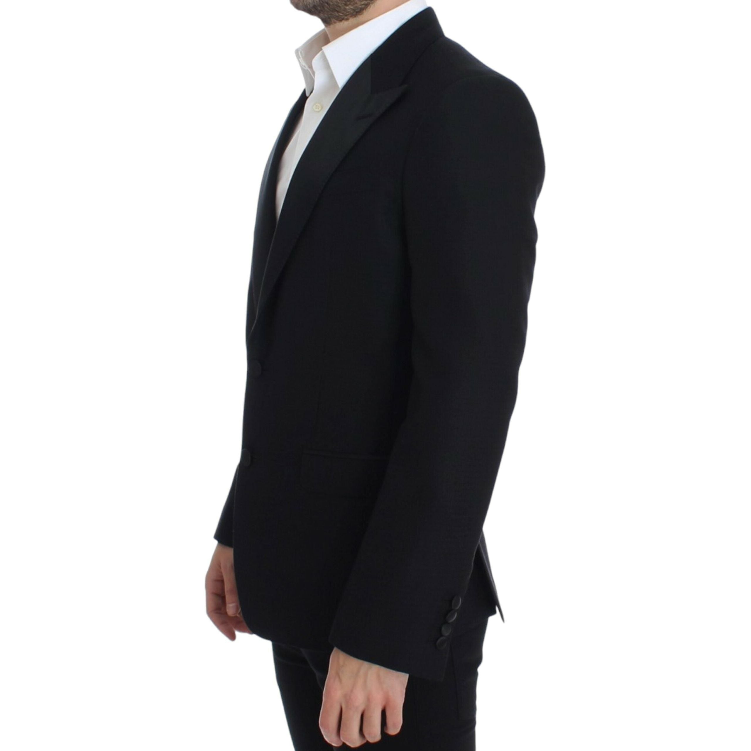 Dolce & Gabbana Black Silk Blend Sicilia Blazer