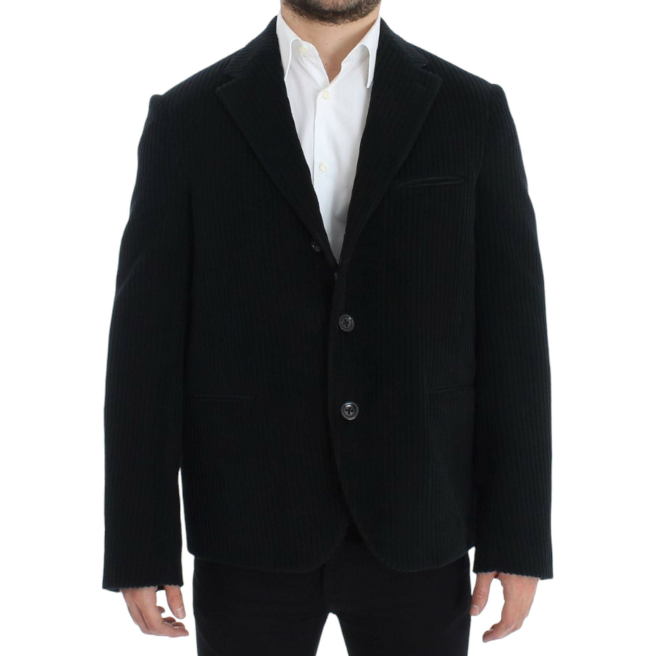 Dolce & Gabbana Black Wool Martini Blazer Jacket Luxe