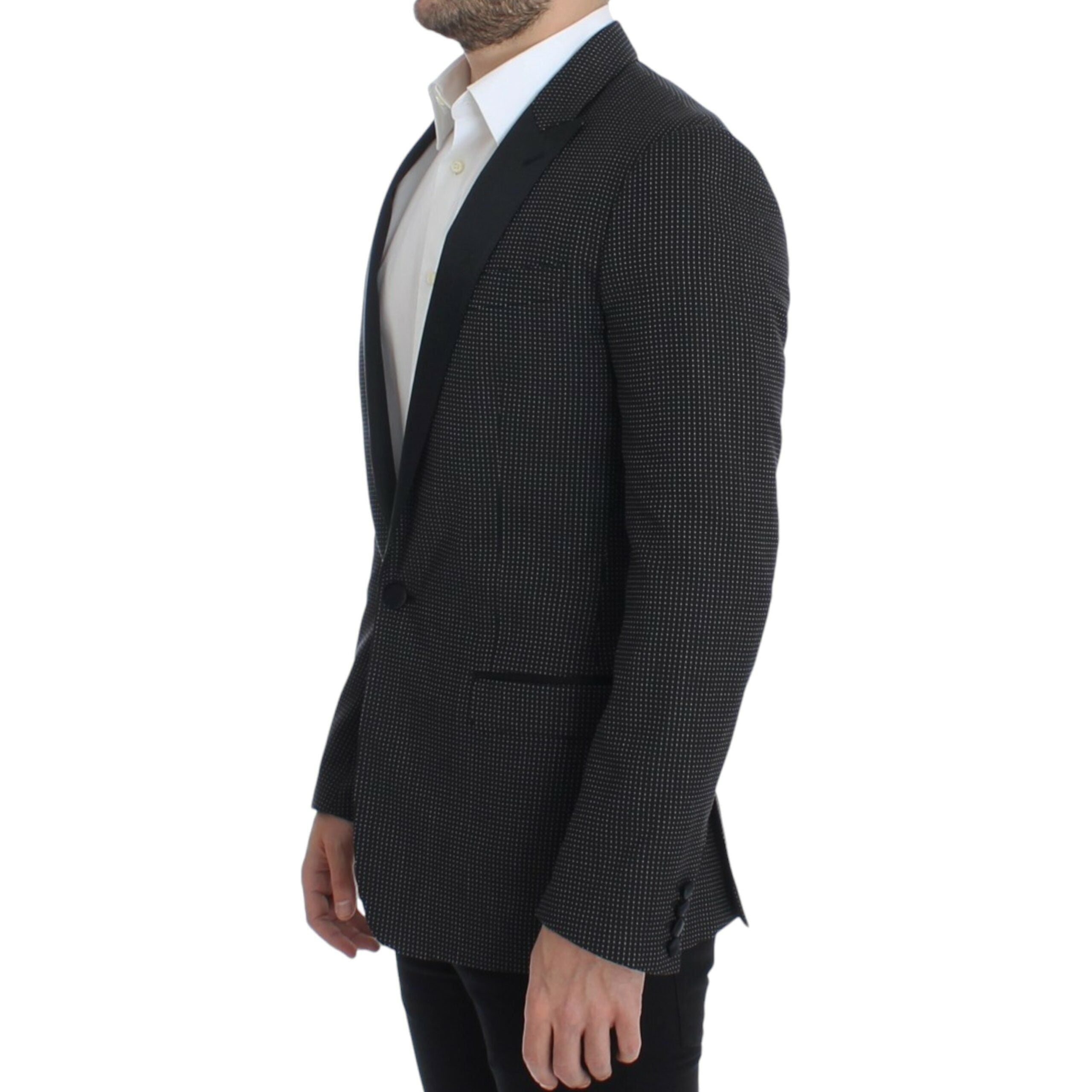 Dolce & Gabbana Black Wool Blend Slim Fit Blazer