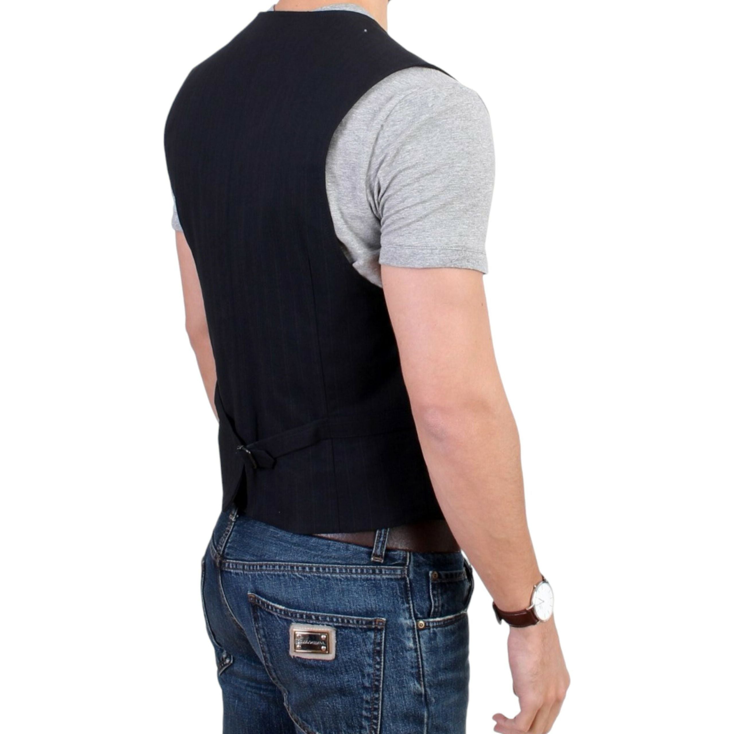 Costume National Black Cotton Blend Casual Vest