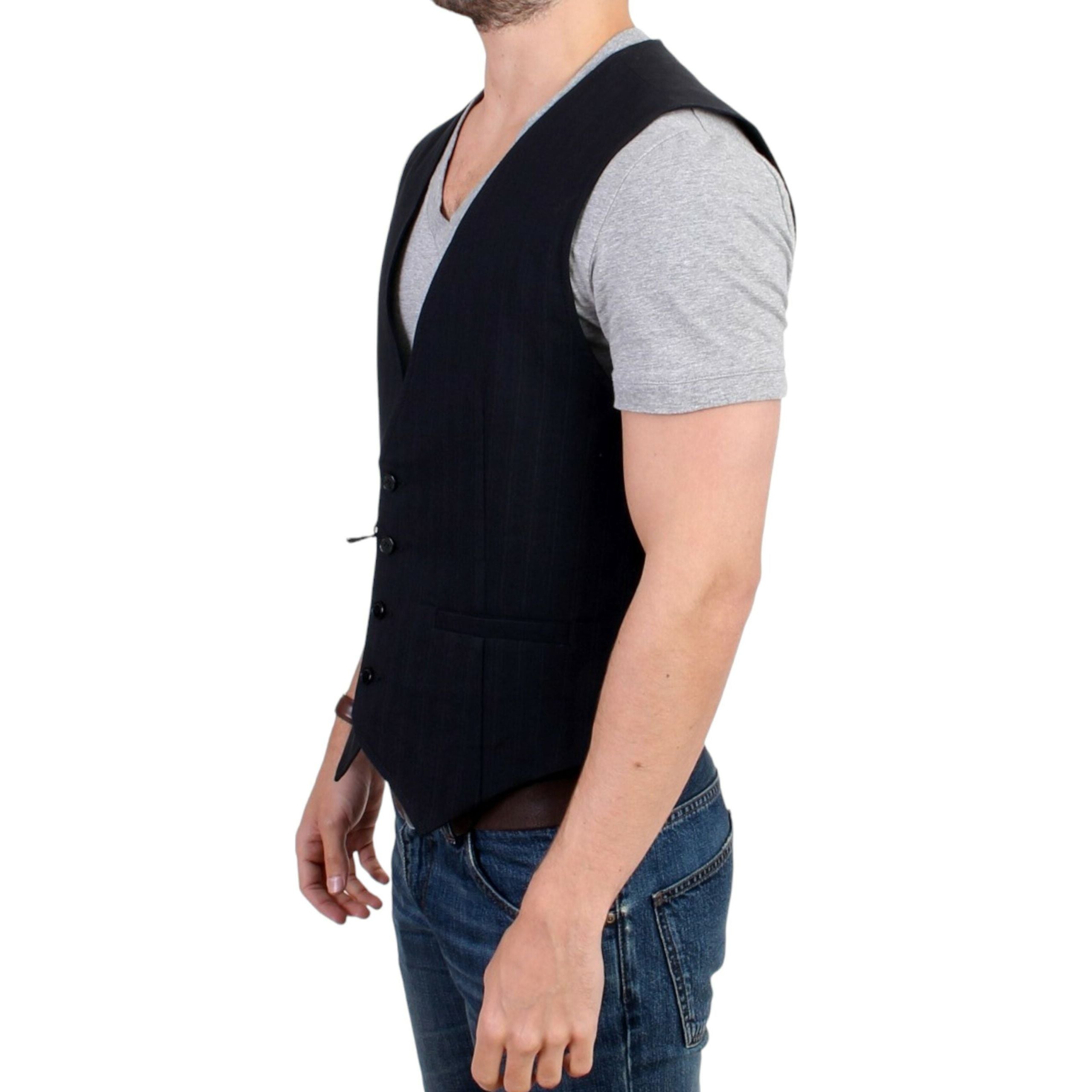 Costume National Black Cotton Blend Casual Vest