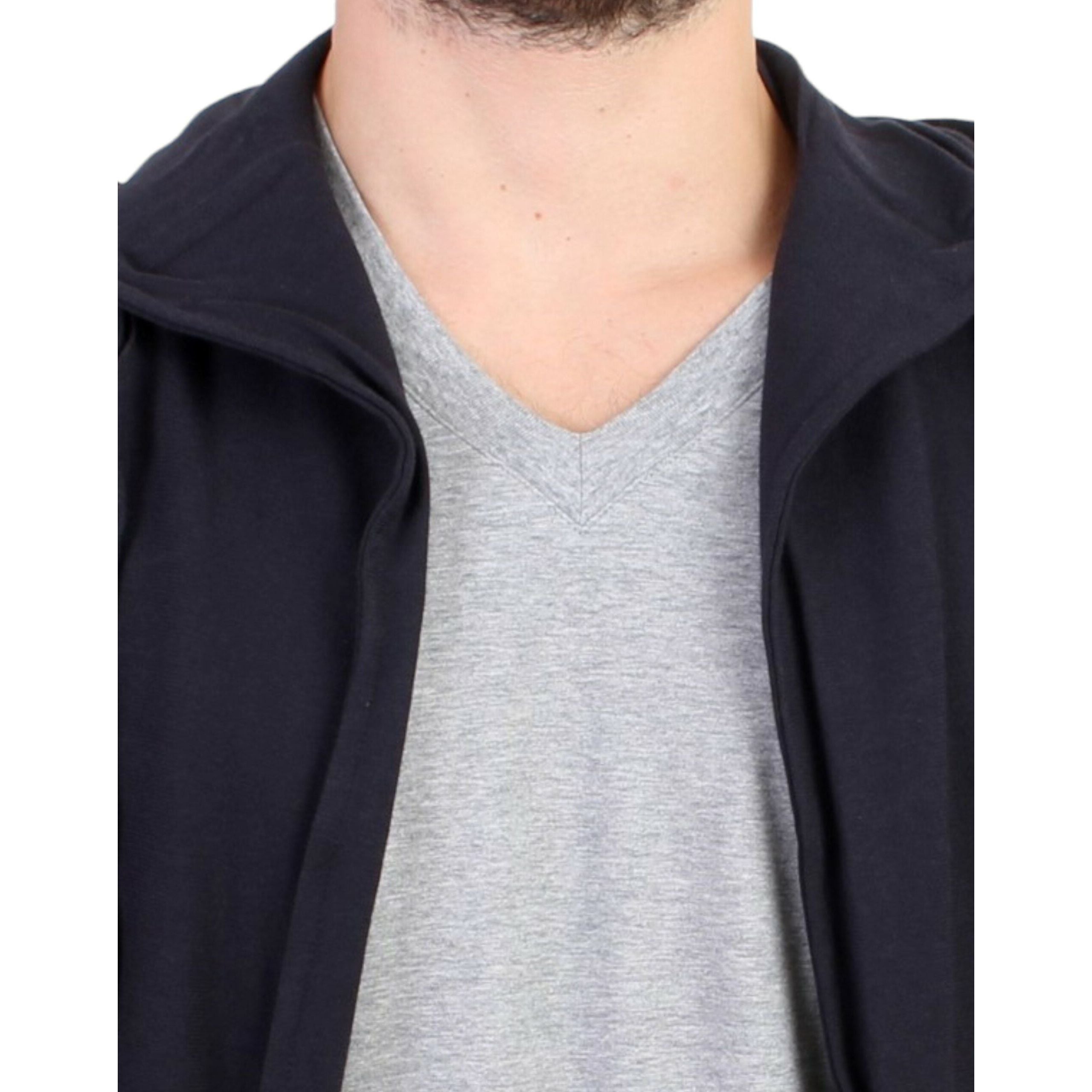 Costume National Elegant Blue Cotton Hooded Sweater