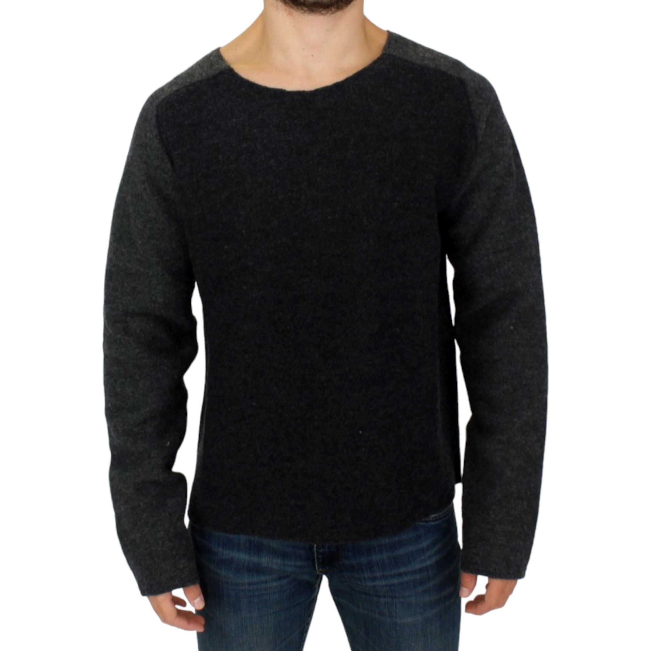 Costume National Chic Gray Wool Crewneck Sweater Elegance