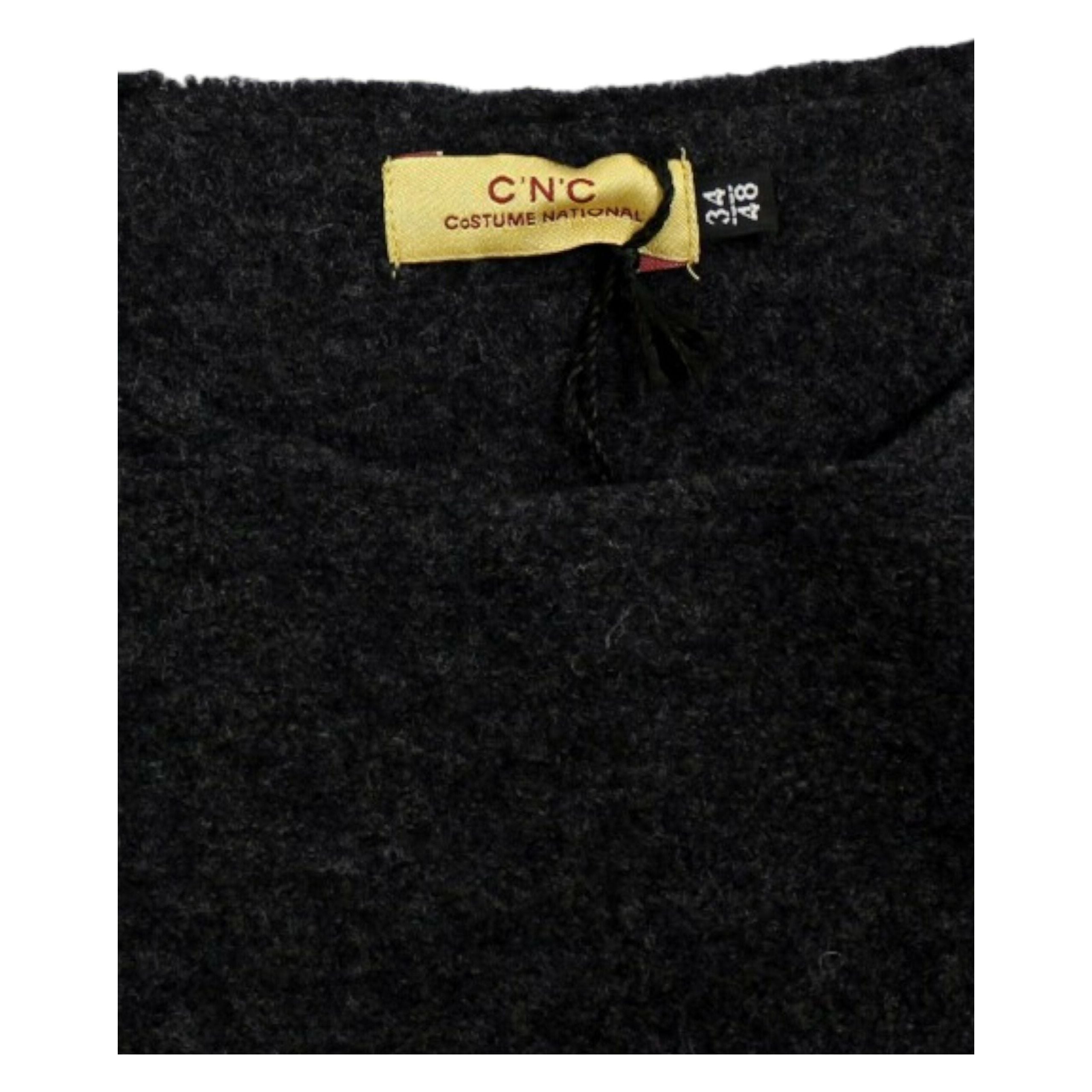 Costume National Chic Gray Wool Crewneck Sweater Elegance