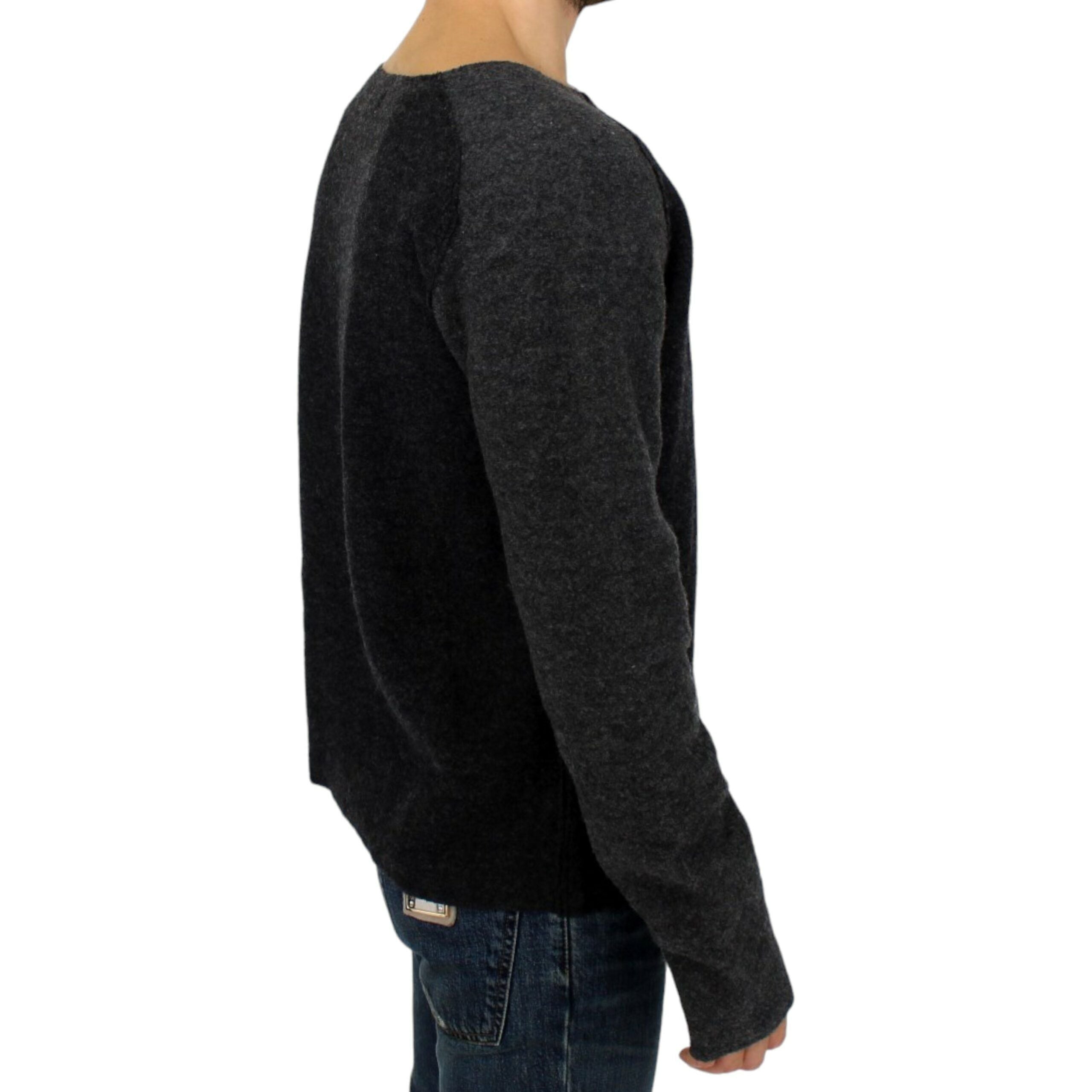 Costume National Chic Gray Wool Crewneck Sweater Elegance
