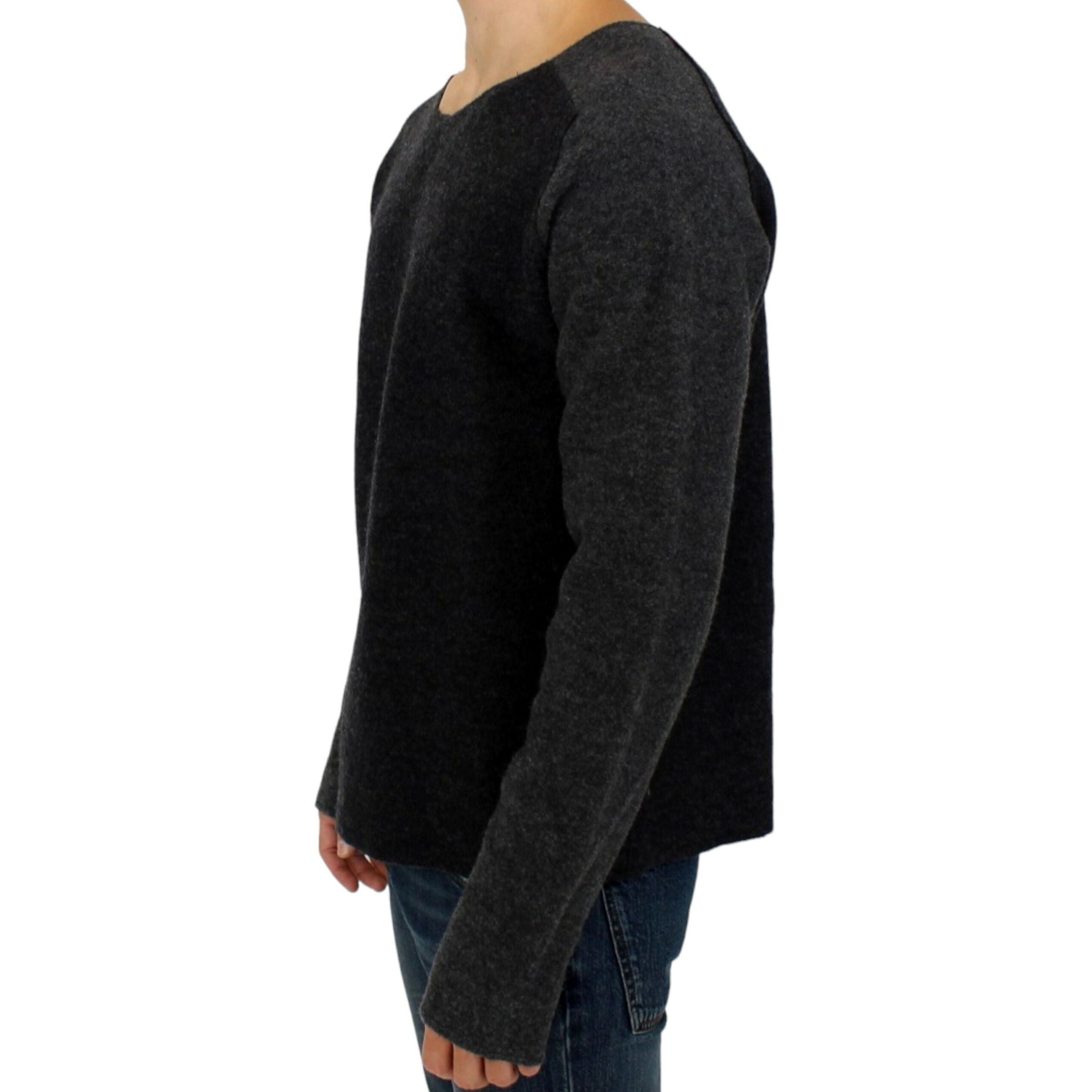 Costume National Chic Gray Wool Crewneck Sweater Elegance