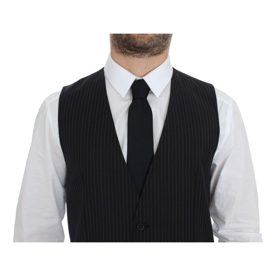 Dolce & Gabbana Gray Wool Dress Vest for Sophistication