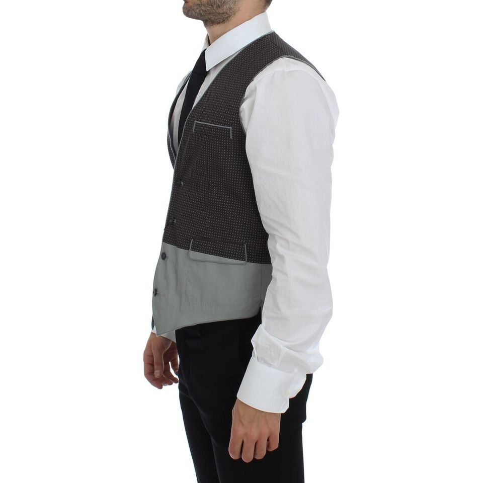 Dolce & Gabbana Gray Cotton Dress Vest for Luxury Style