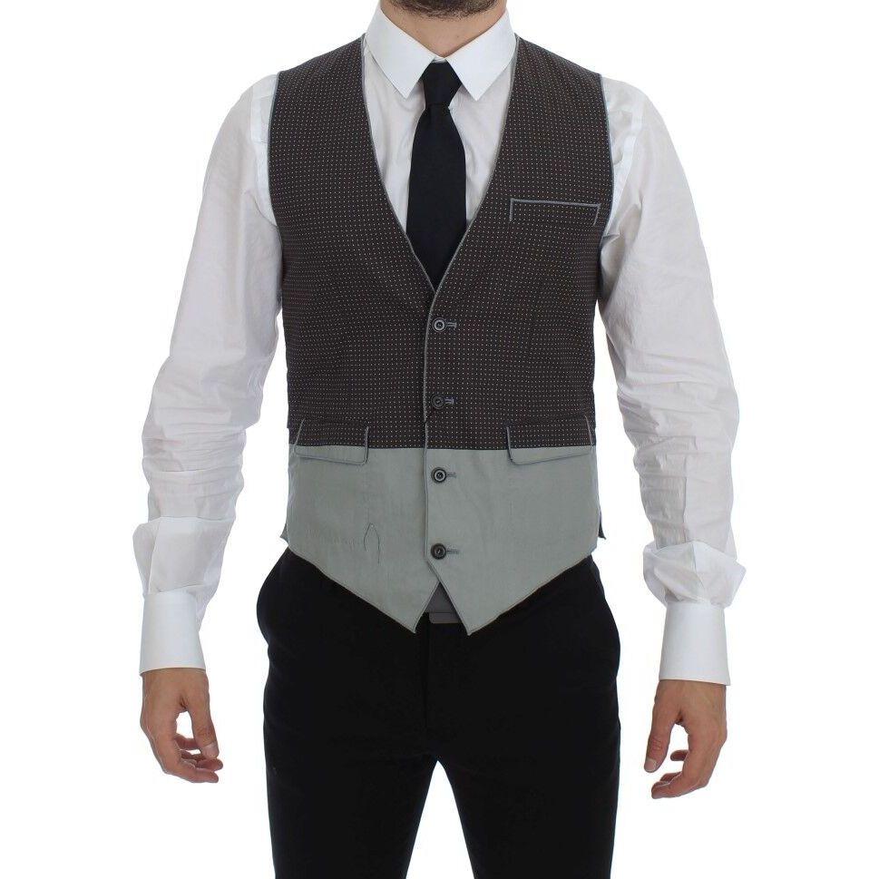 Dolce & Gabbana Gray Cotton Dress Vest for Luxury Style