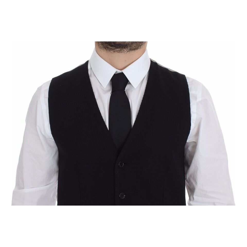 Dolce & Gabbana Black Silk Dress Vest for Luxe Style