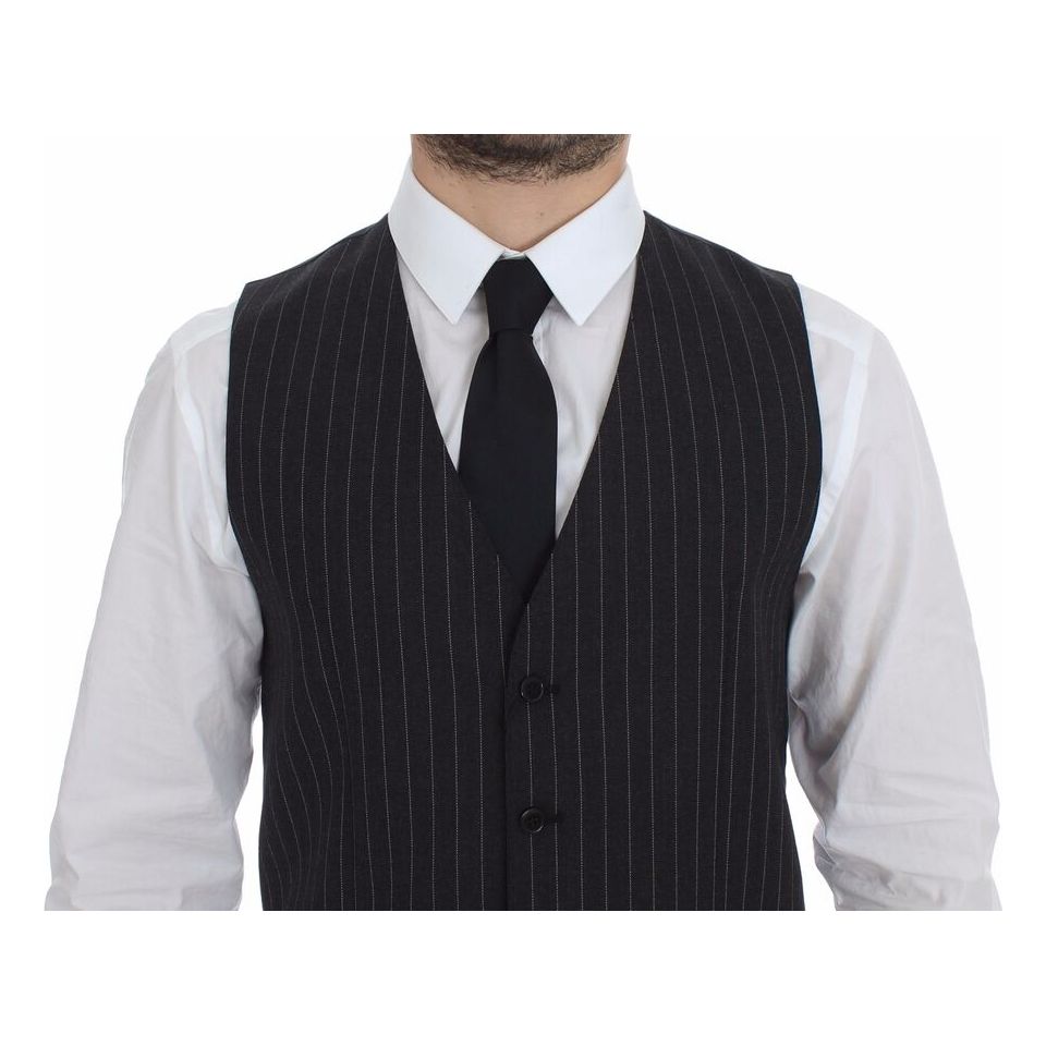 Dolce & Gabbana Gray Wool Dress Vest for Sophistication
