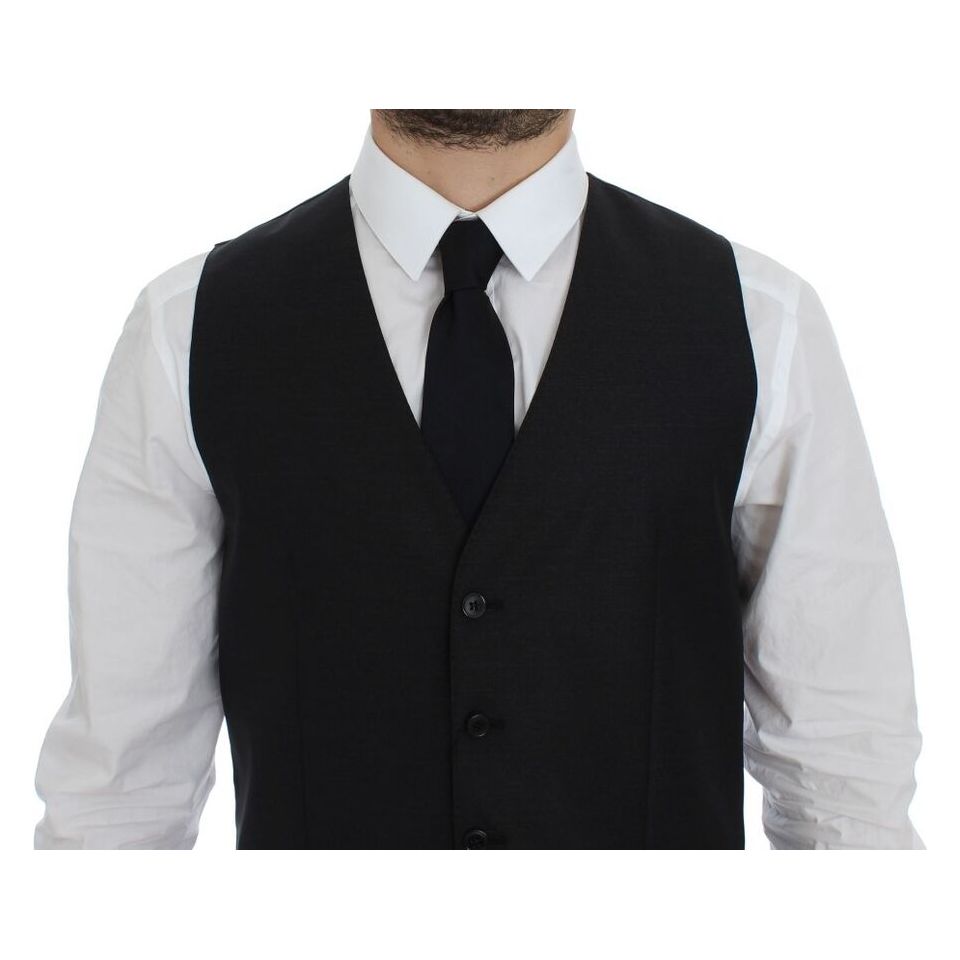 Dolce & Gabbana Elegant Gray Wool Blend Dress Vest
