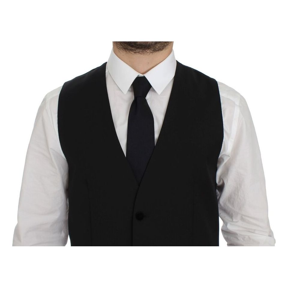 Dolce & Gabbana Black Wool Formal Dress Vest