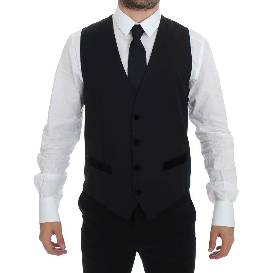 Dolce & Gabbana Black Wool Formal Dress Vest