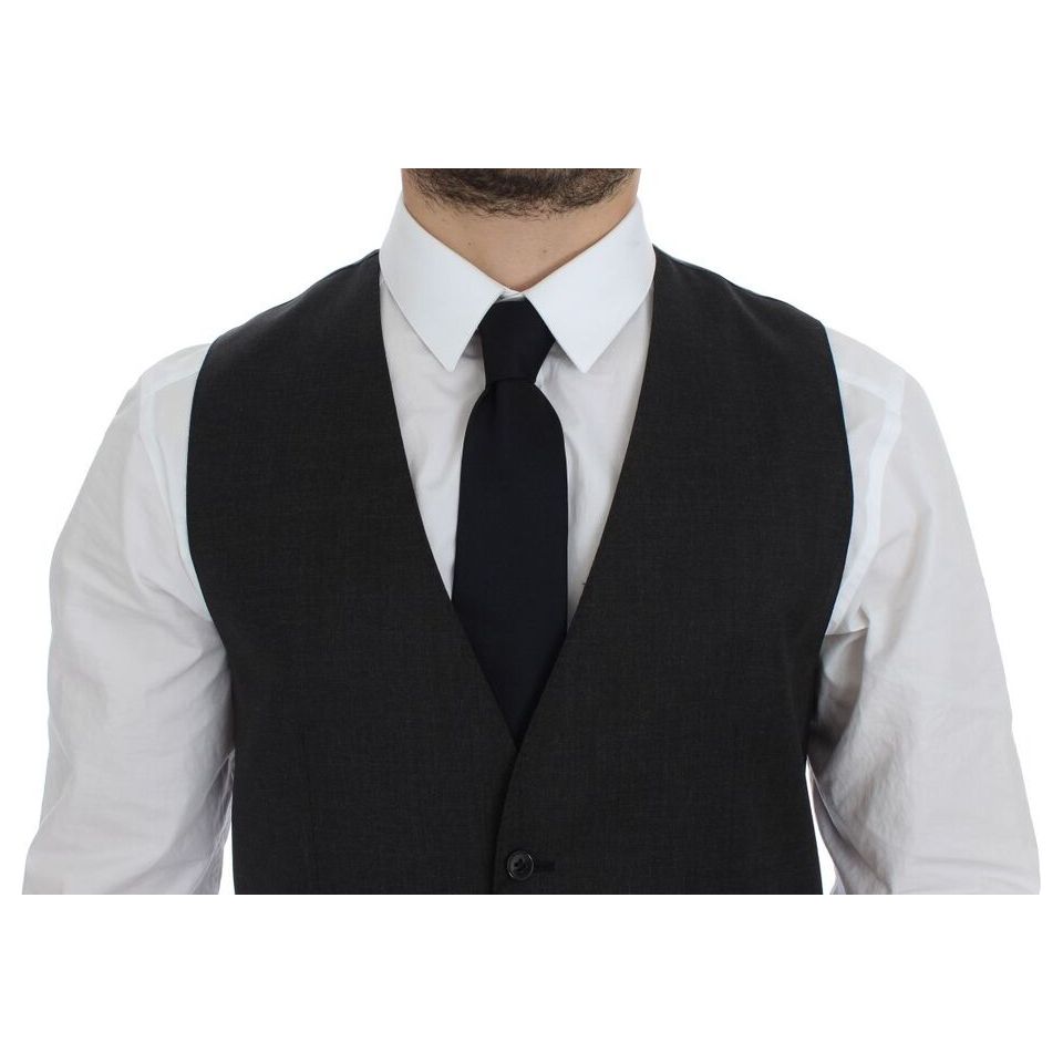 Dolce & Gabbana Gray Wool Formal Dress Vest