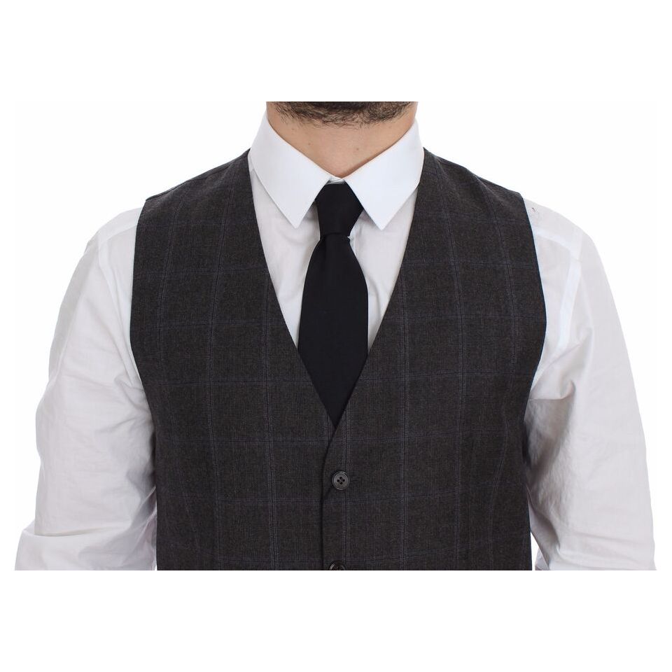 Dolce & Gabbana Grey Wool Dress Vest Luxe