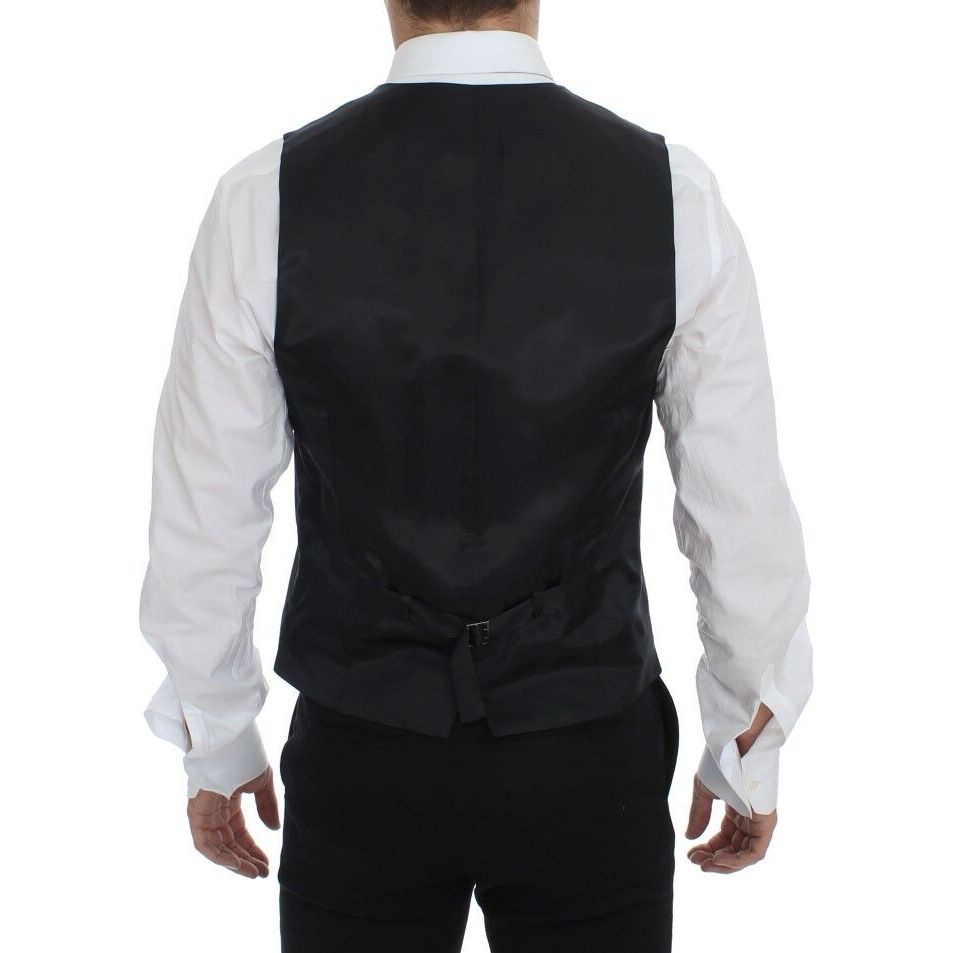 Dolce & Gabbana Gray Wool Dress Vest for Sophistication