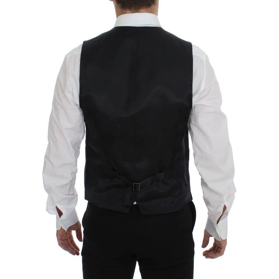 Dolce & Gabbana Gray Wool Dress Vest