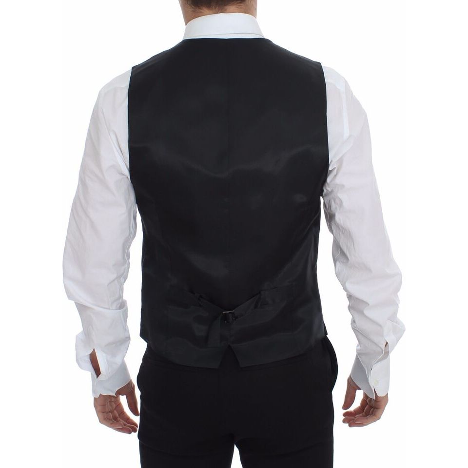Dolce & Gabbana Gray Wool Dress Vest for Sophisticated Style