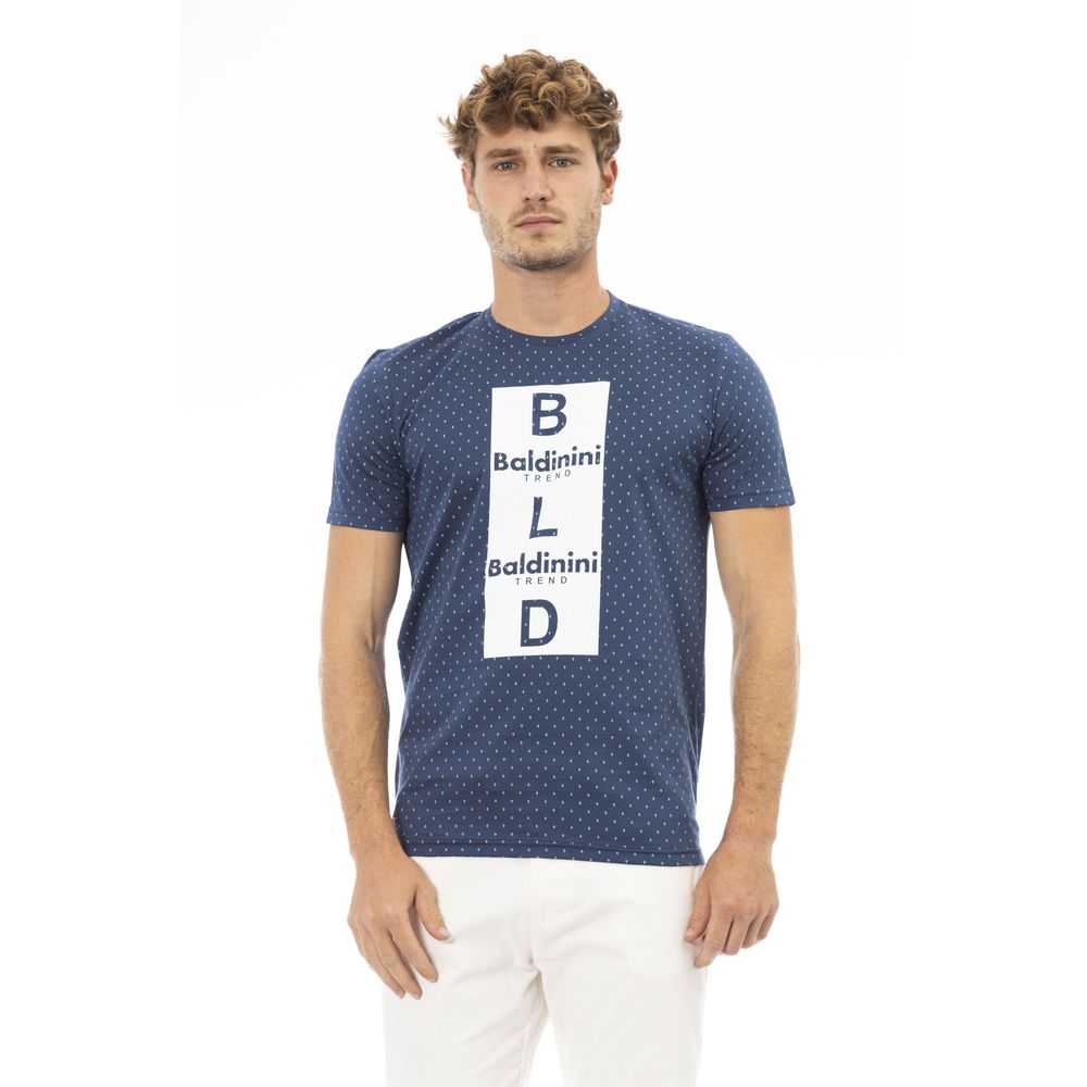 Baldinini Trend Blue Cotton T-Shirt for Elevated Style