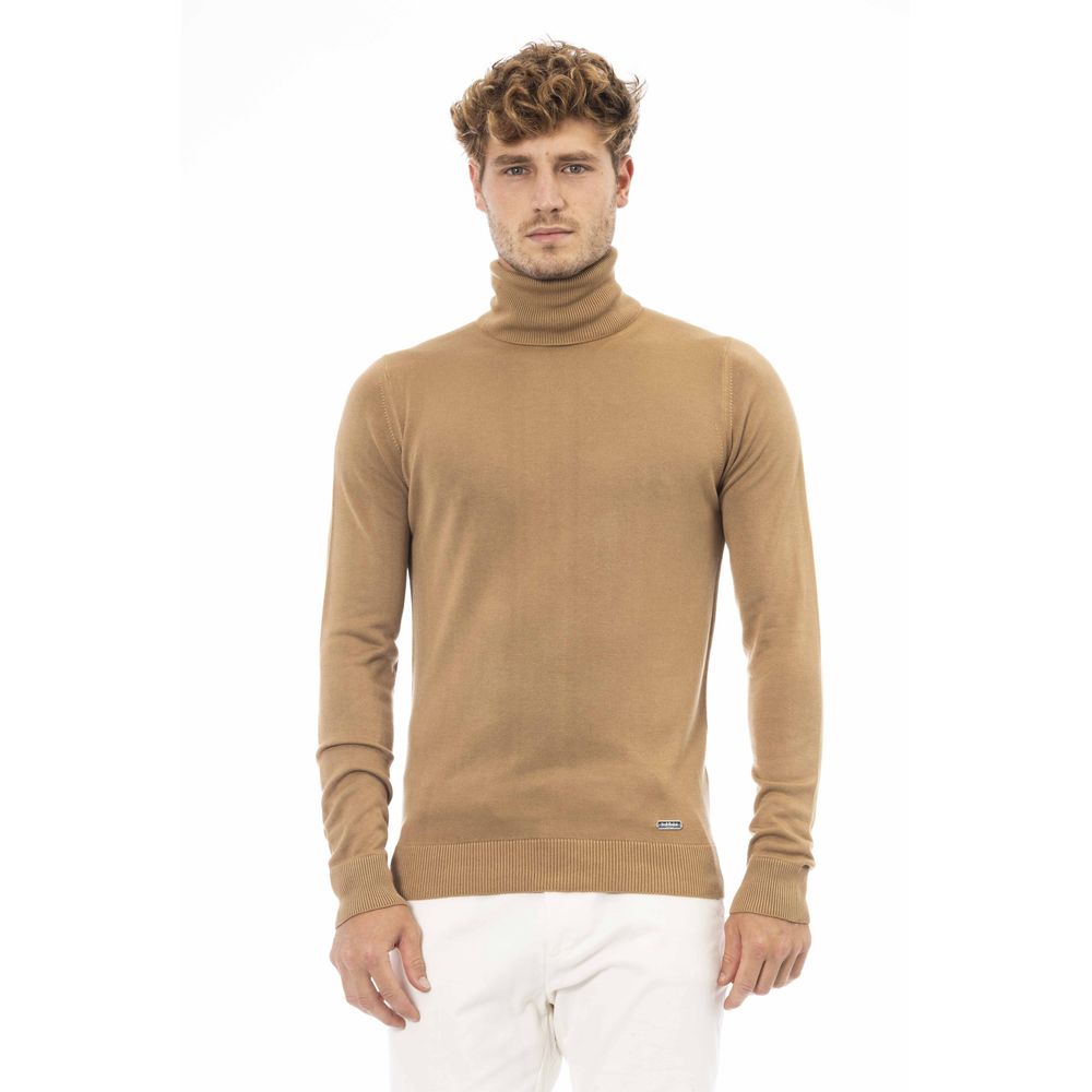Baldinini Beige Modal Sweater for Elevated Elegance