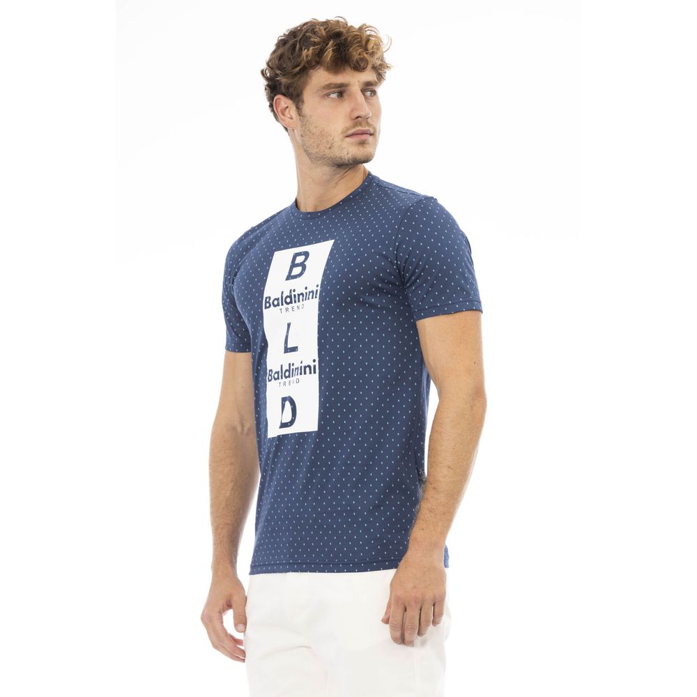 Baldinini Trend Blue Cotton T-Shirt for Elevated Style