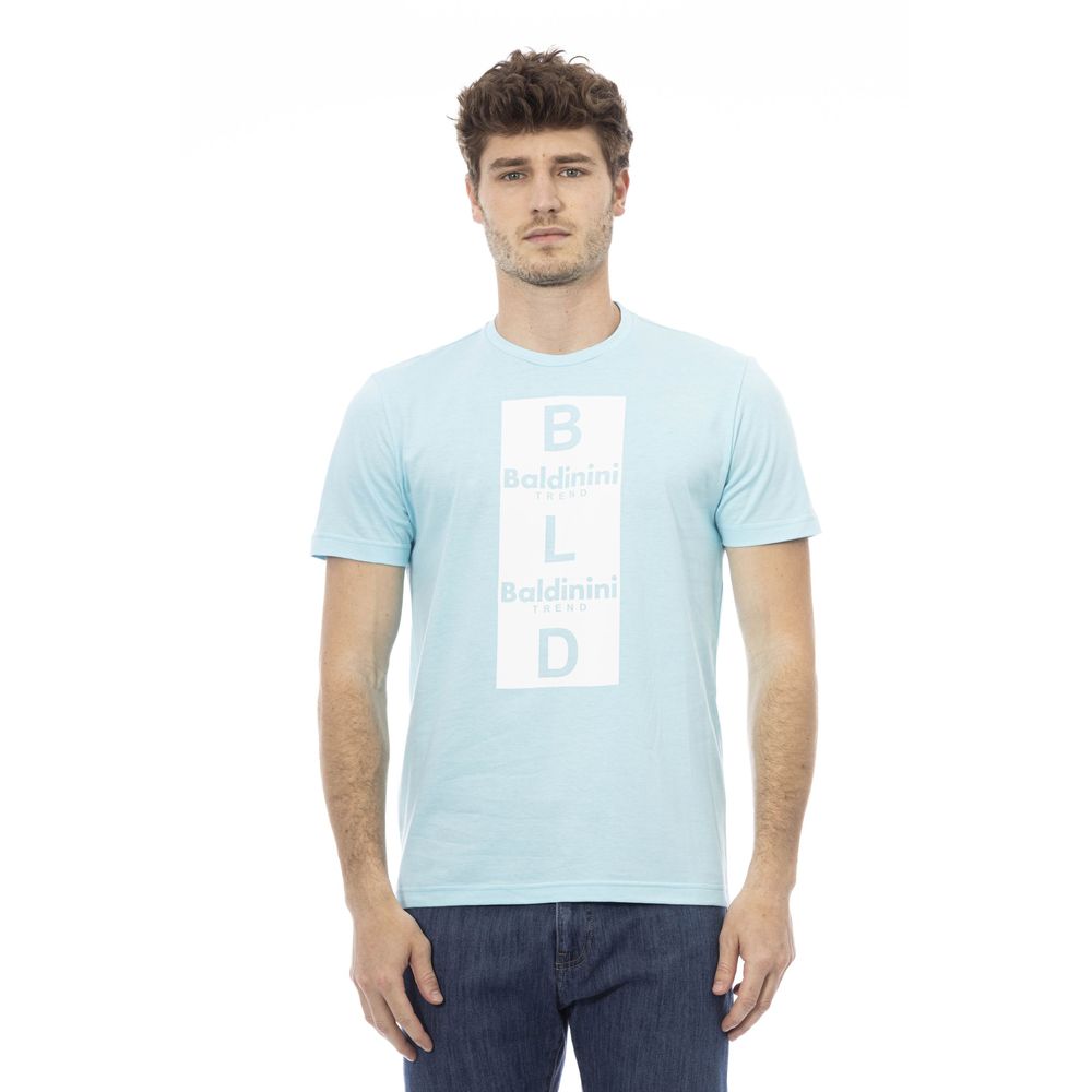 Baldinini Light Blue Cotton T-Shirt for Sophisticated Style