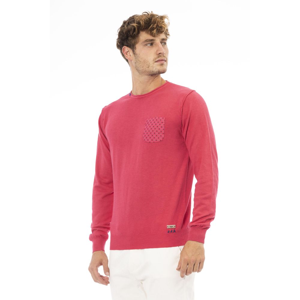 Baldinini Trend Red Cotton Sweater for Elevated Style