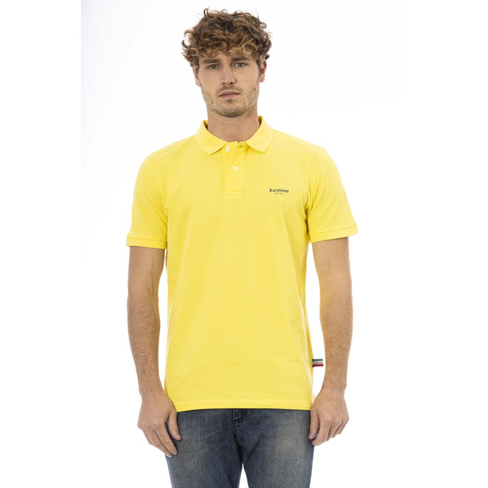 Baldinini Yellow Cotton Polo Shirt for Stylish Elegance