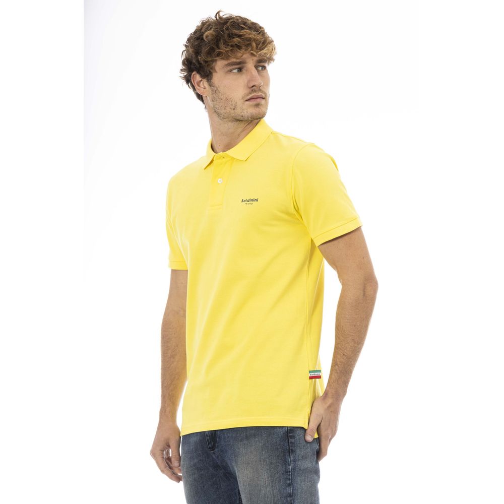 Baldinini Yellow Cotton Polo Shirt for Stylish Elegance