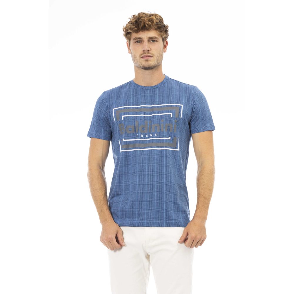 Baldinini Trend Blue Cotton T-Shirt for Elevated Style