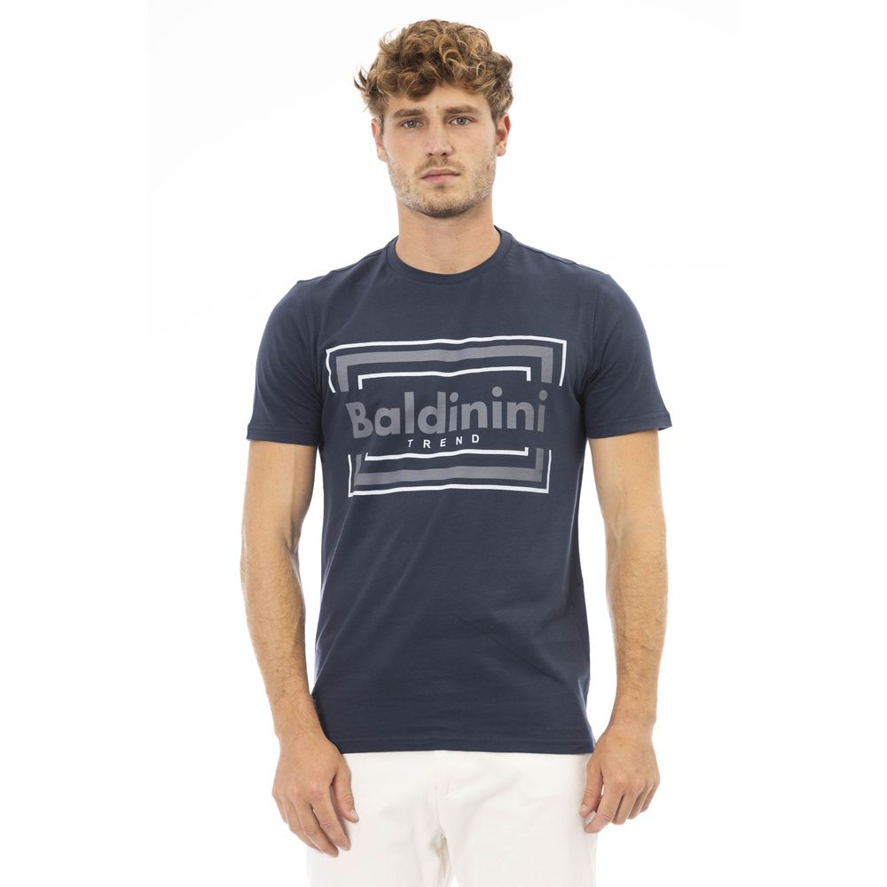 Baldinini Trend Blue Cotton T-Shirt for Elevated Style