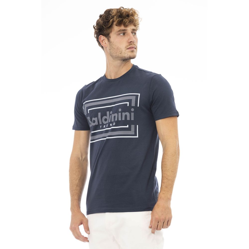Baldinini Trend Blue Cotton T-Shirt for Elevated Style