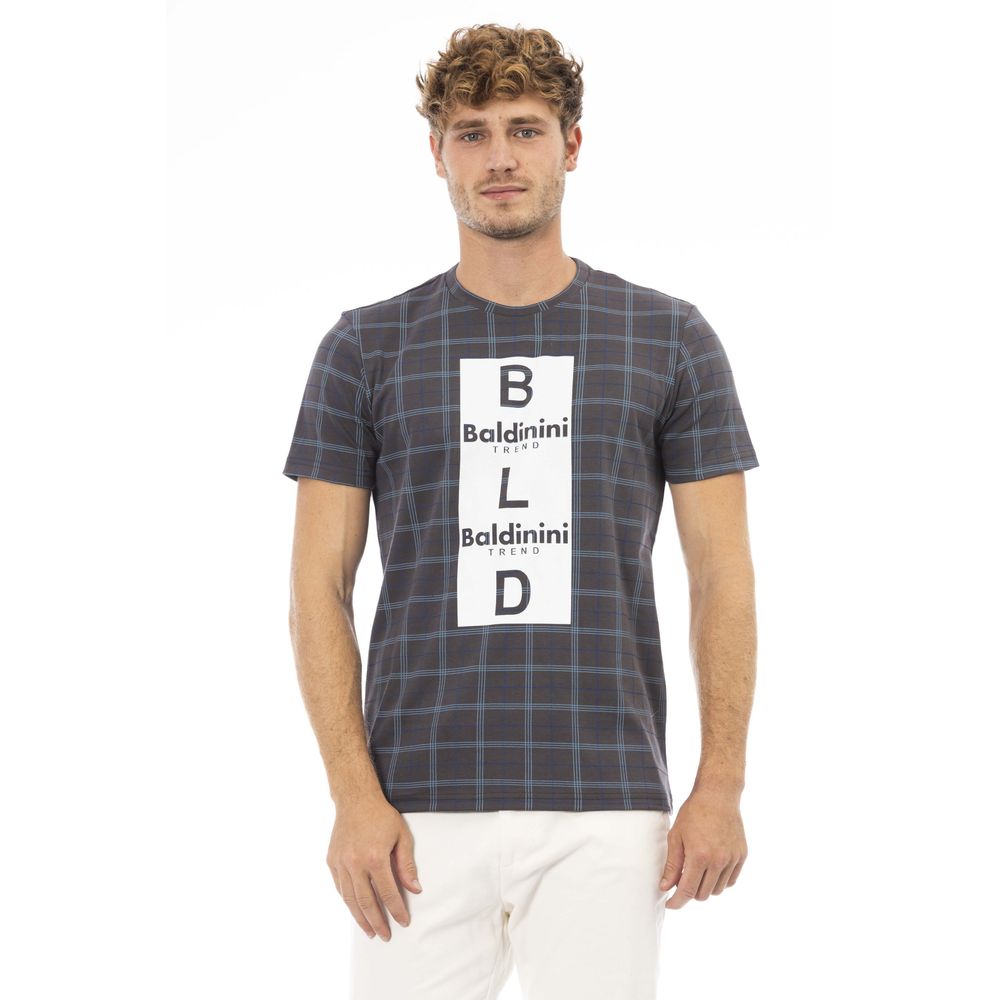 Baldinini Gray Cotton T-Shirt for Elevated Style