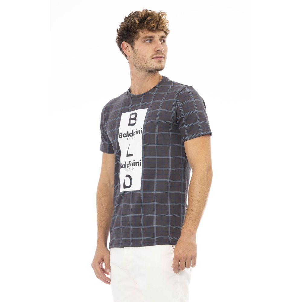 Baldinini Gray Cotton T-Shirt for Elevated Style