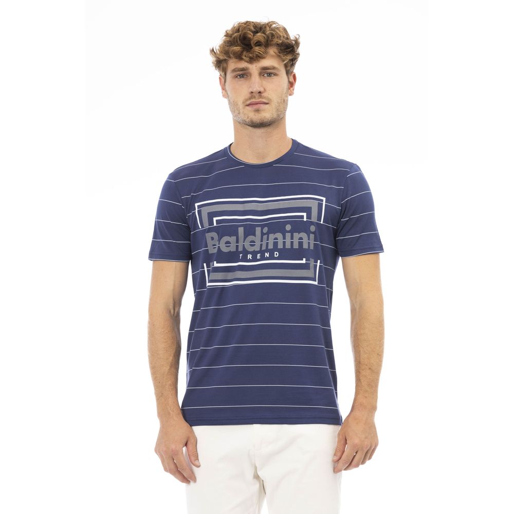 Baldinini Blue Cotton T-Shirt for Elevated Style