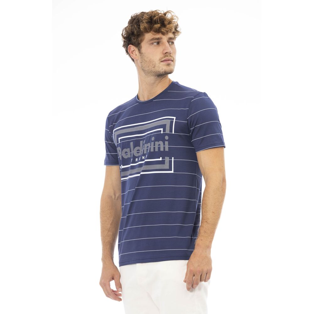 Baldinini Blue Cotton T-Shirt for Elevated Style