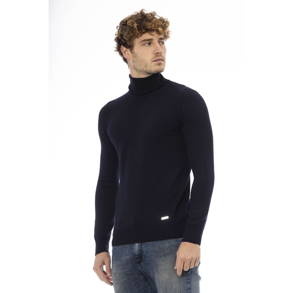Baldinini Blue Wool Sweater for Elevated Style