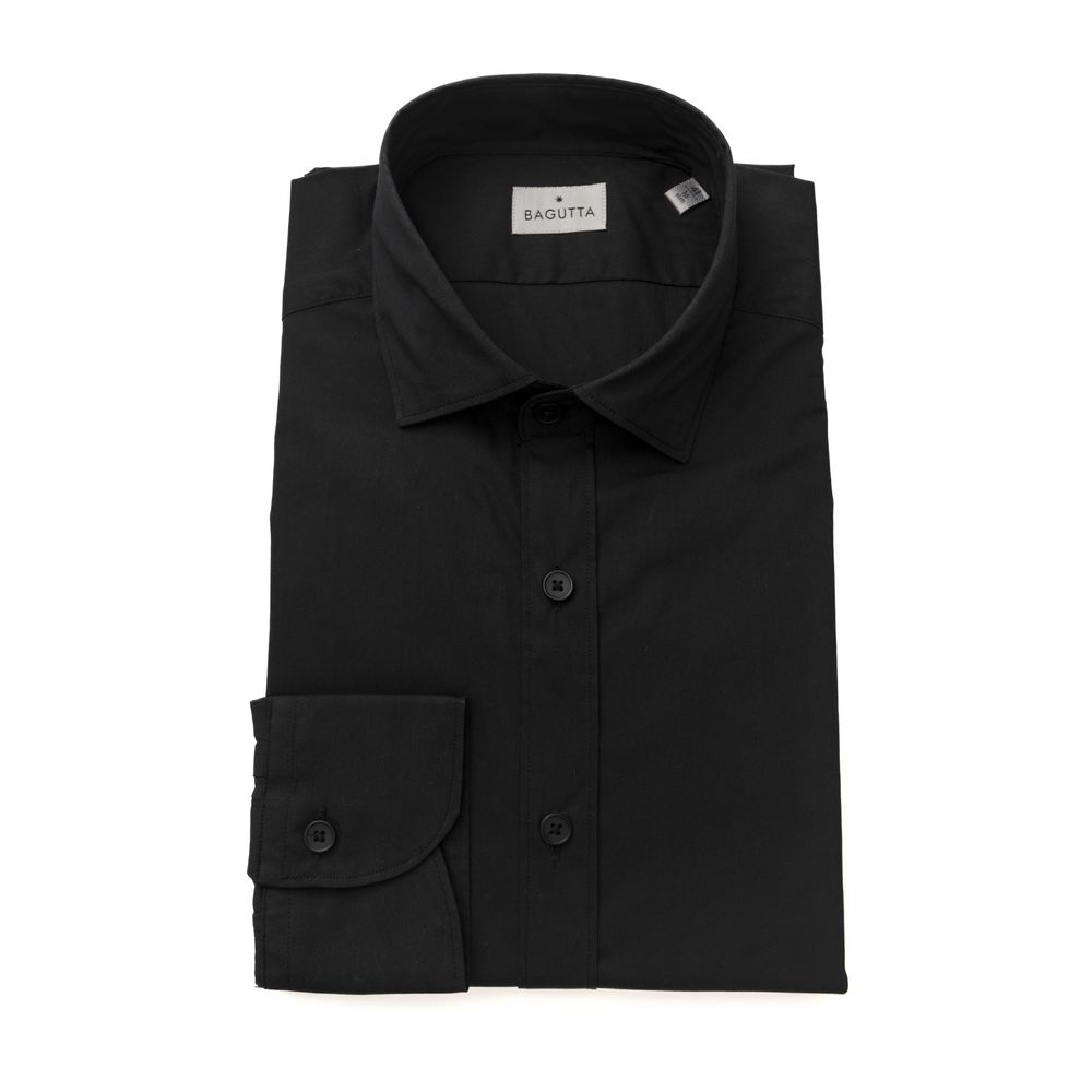 Bagutta Black Cotton Shirt for Timeless Elegance