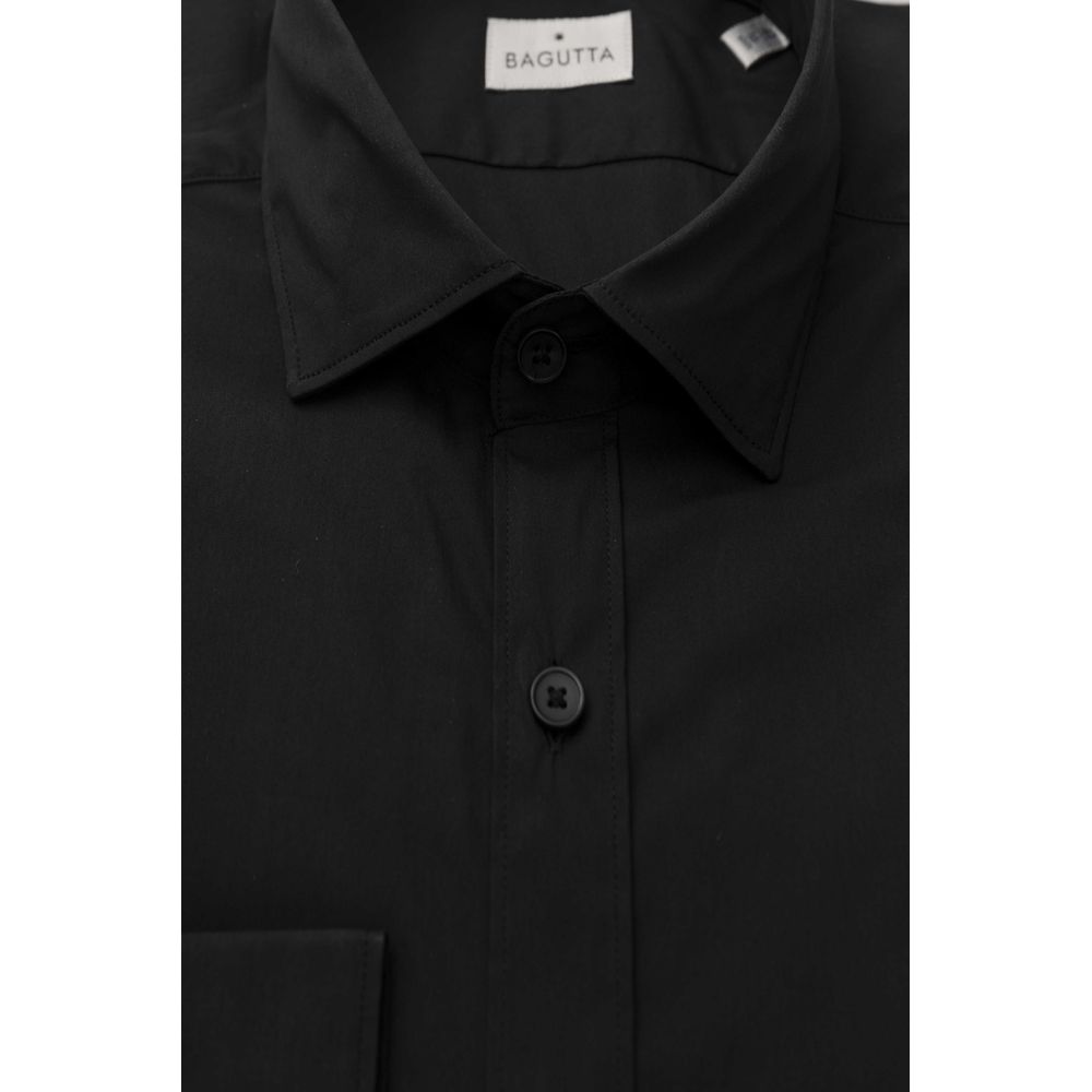 Bagutta Black Cotton Shirt for Timeless Elegance