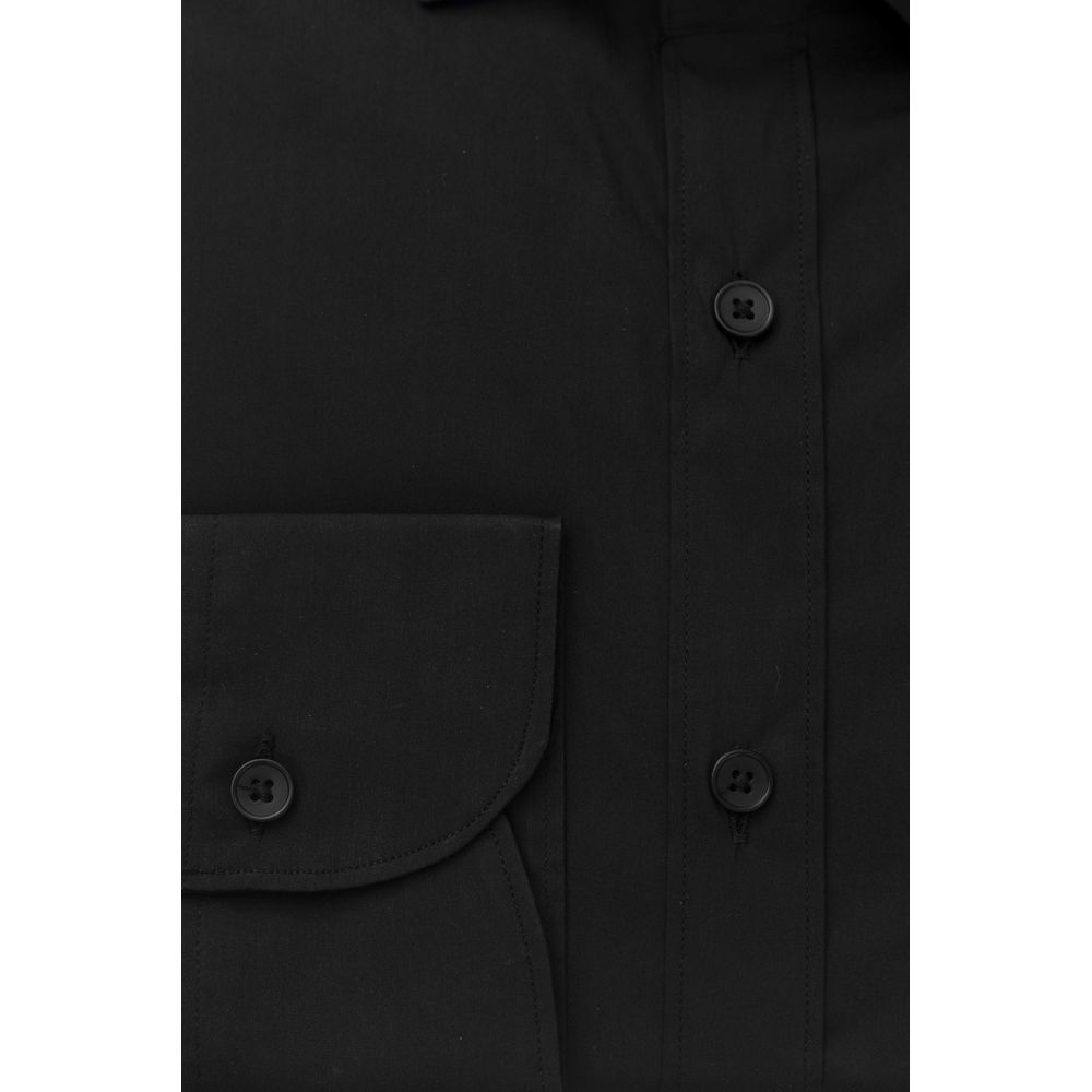 Bagutta Black Cotton Shirt for Timeless Elegance