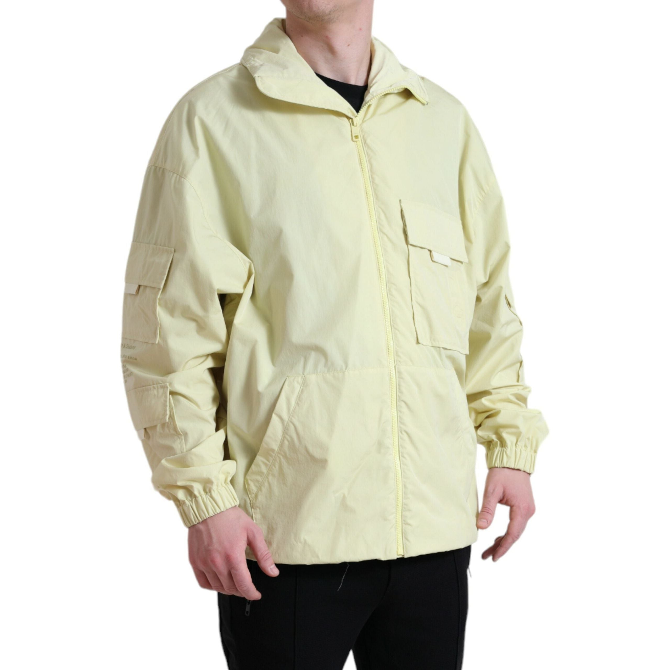 Dolce & Gabbana Yellow Nylon Windbreaker Jacket Luxury