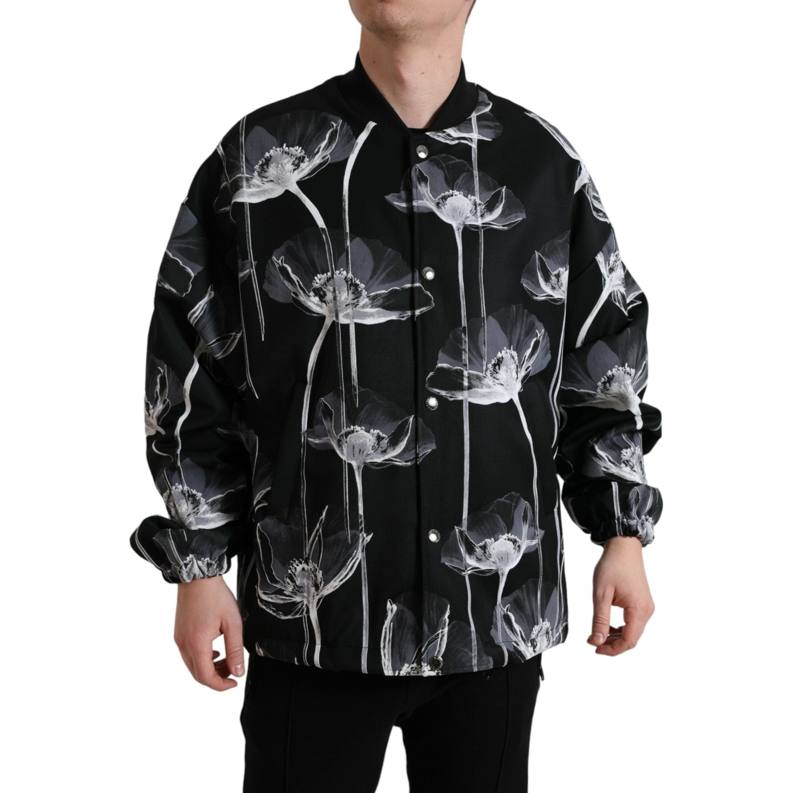 Dolce & Gabbana Black Virgin Wool Bomber Jacket
