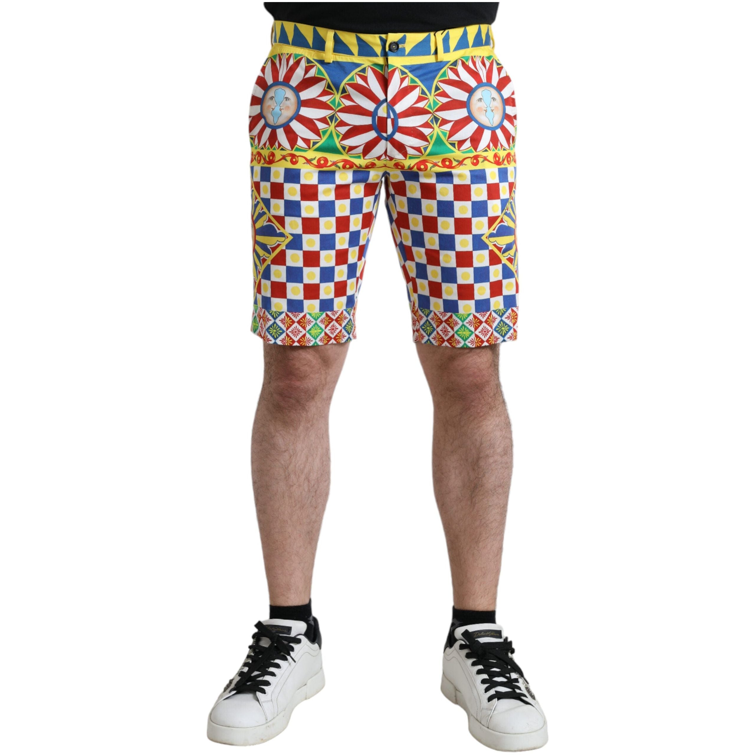 Dolce & Gabbana Multicolor Cotton Bermuda Shorts