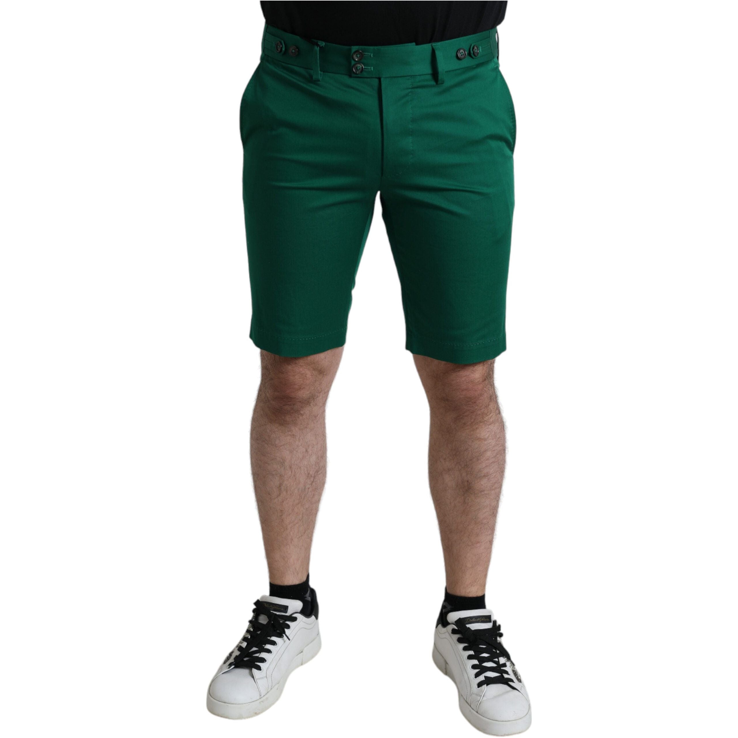 Dolce & Gabbana Deep Green Cotton Bermuda Shorts