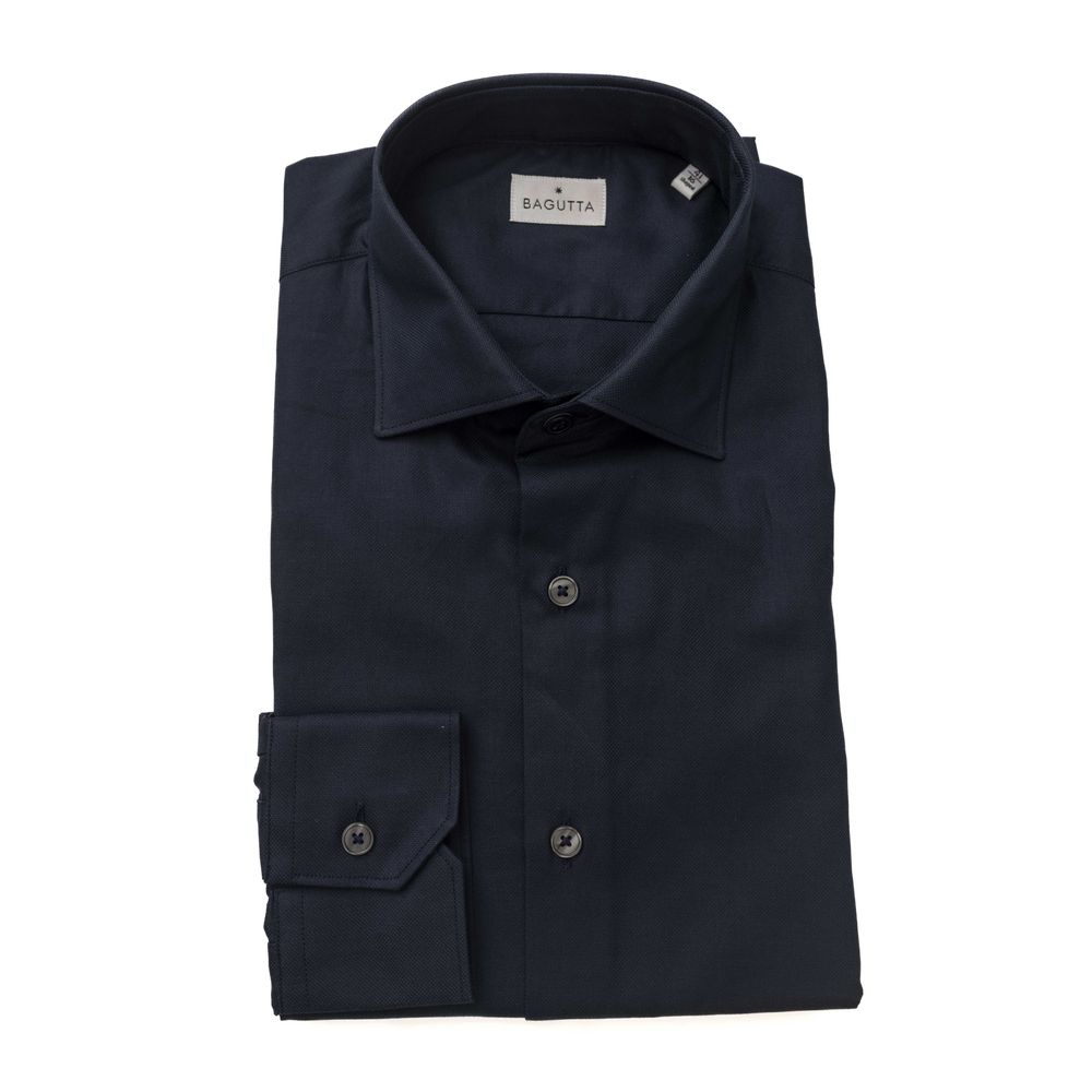 Bagutta Blue Cotton Shirt for Refined Elegance