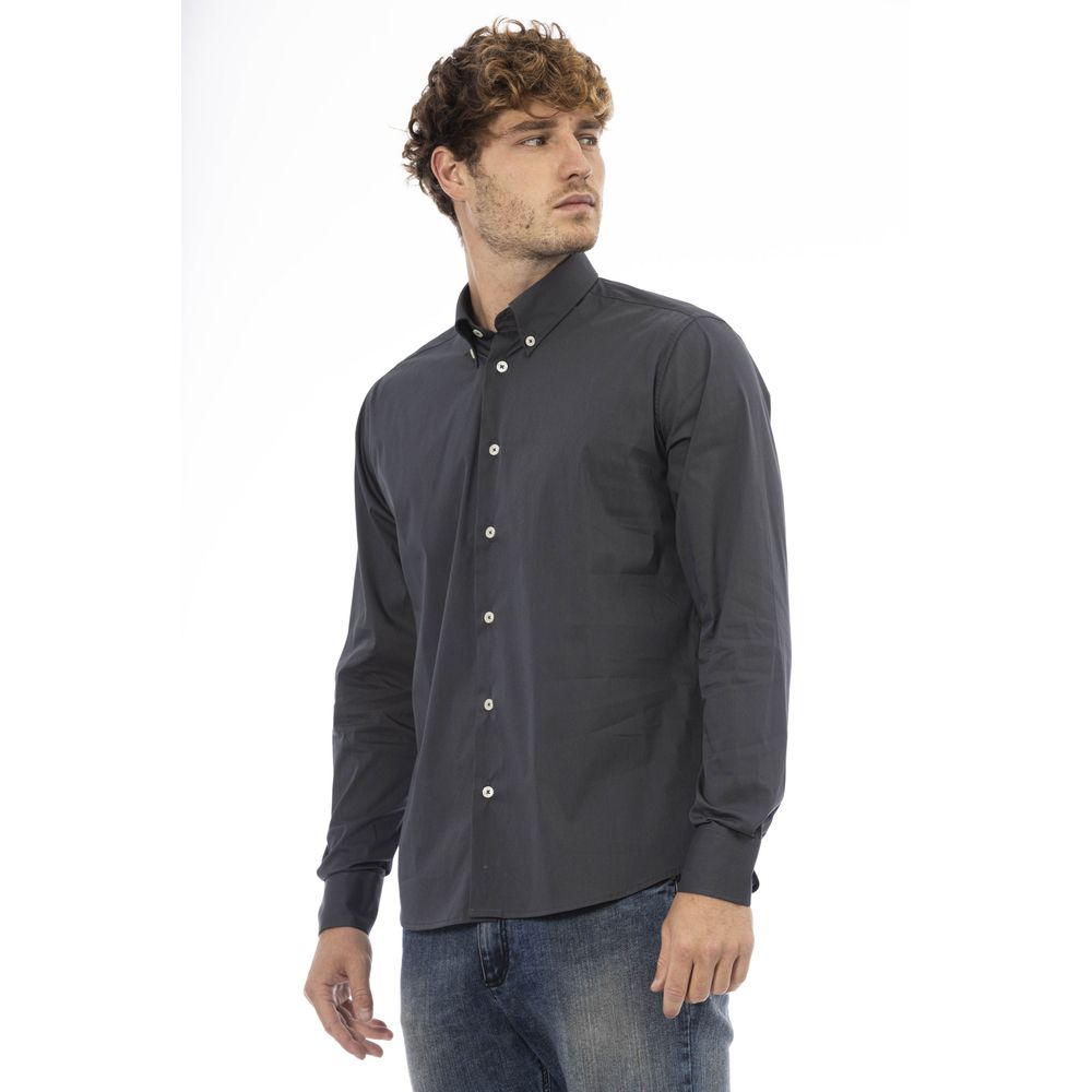 Baldinini Gray Cotton Shirt for Elevated Style