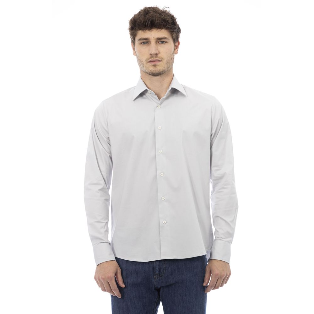 Baldinini Trend Gray Cotton Shirt - Timeless Luxury Essential